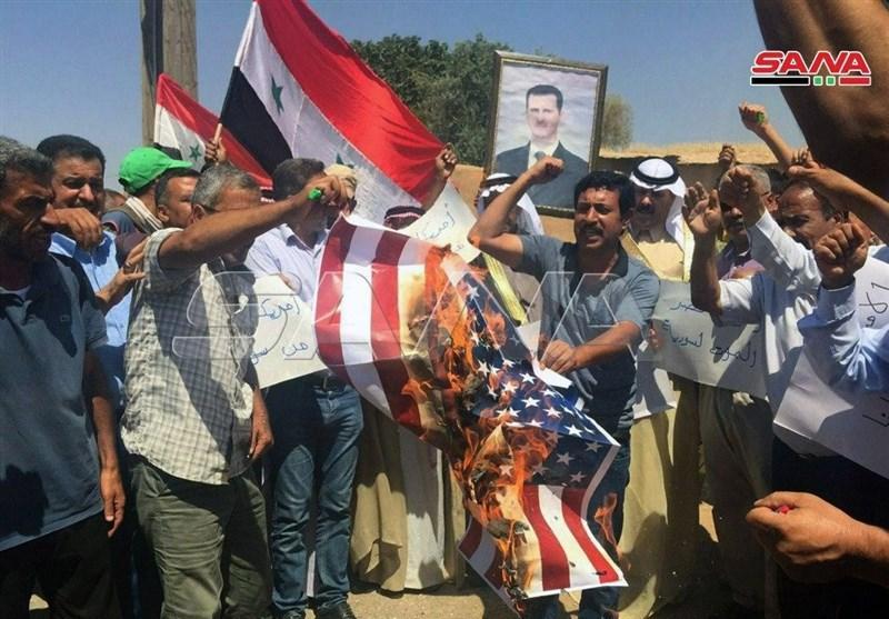 تظاهرات سوری ها علیه اشغالگران آمریکایی تظاهرات سوری ها علیه اشغالگران آمریکایی
