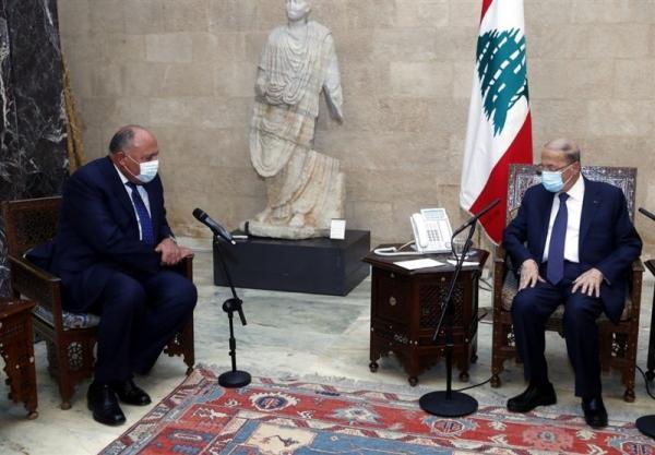 وزیر خارجه مصر در سفر به بیروت به ملاقات میشل عون رفت