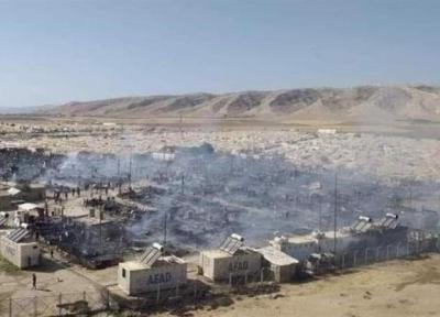 آتش سوزی عظیم در اردوگاه آوارگان ایزدی در شمال عراق
