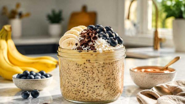 طرز تهیه پودینگ دانه چیا و کره بادام زمینی در 10 دقیقه